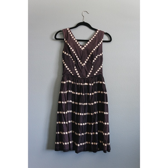 Vintage 60s Polka Dot Navy Blue Fitted Dress - Picture 2 of 5